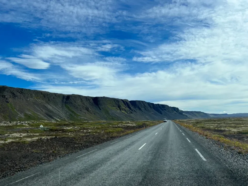 Road winding through the Icelandic landscape